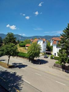 a view of a street with houses and trees at Casa Maria West in Solothurn