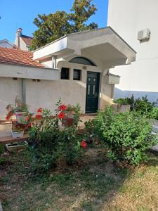 a house with red flowers in front of it at Appartement DODO Monténégro in Topla