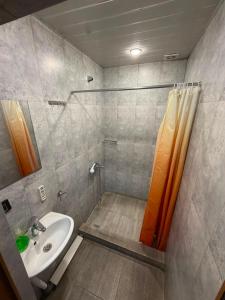 a bathroom with a sink and a shower at D&A hotel in Yerevan