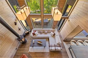 an overhead view of a living room in a house at Reno Hytta in Eggedal +20 photos