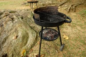 a charcoal grill sitting on top of a rock at Clove Bentota in Walagedera