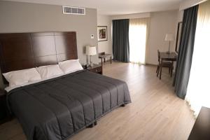 a bedroom with a large bed and a desk at Posada La Noria in Sombrerete +29 photos
