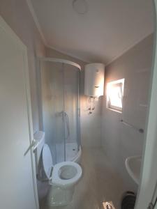 a bathroom with a toilet and a shower and a sink at Villa Jopi in Neum +10 photos