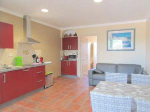 a kitchen and living room with a couch and a table at U Closu San Petru in Linguizzetta