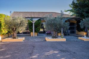a house with three trees in front of it at U Closu San Petru in Linguizzetta