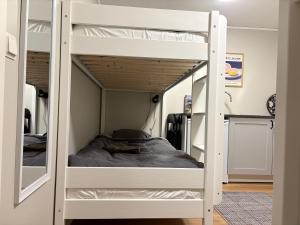 a bunk bed room with a bunk bed in a bedroom at Vandrarhemmet Eken in Eksjö