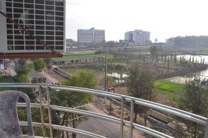 a view of a river from a balcony of a building at Hotel Shams Plaza in Cox's Bazar