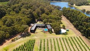 an aerial view of a estate with a vineyard at Sophie's Vineyard - Sprawling Scenery with Pool in Yallingup