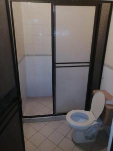 a bathroom with a toilet and a shower at Aparta Studio Las Palmas in La Dorada