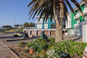 a palm tree in front of a building at Elegant Seaview Suite 1 in Swakopmund