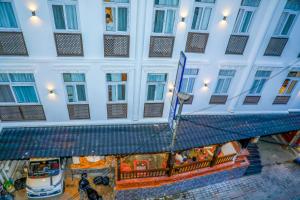 an overhead view of a building with a store at Shine Boutique Hotel in Kathmandu