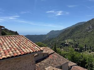 a view of the mountains from the roof of a building at Studio with sea and mountain view in Sainte-Agnès +5 photos