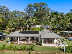 an aerial view of a house with solar panels on the roof at Fairview in Rosebank