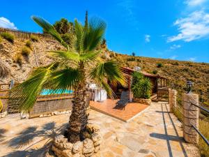 a palm tree in front of a house at Finca Mariposa Mariposaholidays in Nerja