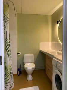 a bathroom with a toilet and a sink at Ellis Seaside Suite in Helsinki
