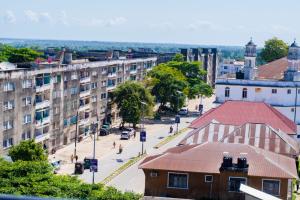an overhead view of a city street with buildings at Wete View Hotel in Wete