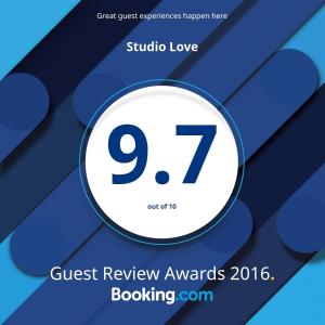 a poster for a guest review awards interview with the number at Studio Love in Burgas City