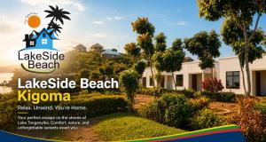 a real estate advertisement for lake side beach lakeside beach kiwiana at LakeSide Beach in Kigoma