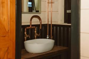 a sink with a faucet on a counter at The Forest Loft in Drumsurn