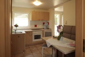 a kitchen with a sink and a stove top oven at Ferienpark Retgendorf in Retgendorf