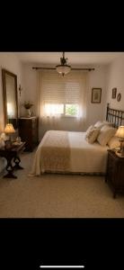 a bedroom with a large bed and a window at Casa Abuela Dolores in Setenil