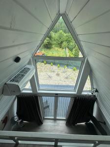 an overhead view of a window in a tent at Black Pepper in Yaremche