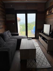 a living room with a couch and a tv at Kod Svastike in Džepare