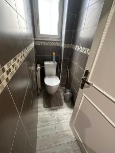 a bathroom with a toilet and a window at Spacieuse et agréable à séjourner in Garges-lès-Gonesse +25 photos