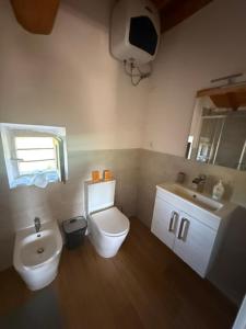 a bathroom with a toilet and a sink at Casa vacanza Marco in Vagliano