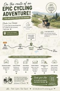 an illustration of an epic cycling adventure at Studio Les Champs in Baelen