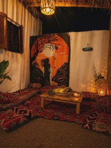 a living room with a couch and a table at Cozy Dahab Studio with Private Courtyard in Dahab