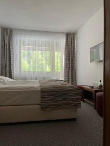 a bedroom with a large bed and a window at Hotel-Restaurant Siesta Balea in Cumpăna +128 photos