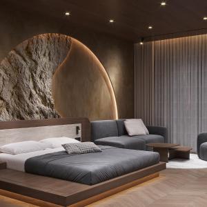 a bedroom with a bed and a couch at Boutique Hotel by Ruci in Terihat