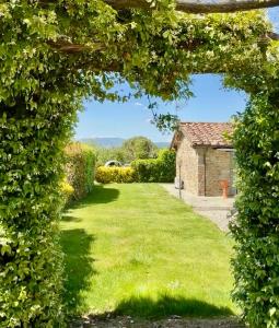 an archway leading to a garden with a building at Il Cerro in Arezzo +222 photos