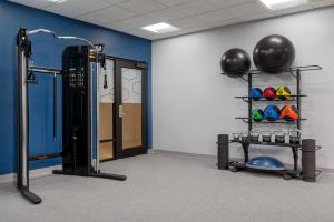 a room with a gym with a rack of balls at Hampton Inn & Suites Prattville in Prattville
