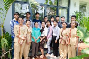 a group of people are posing for a picture at Hotel Five.S in Kampot +127 photos