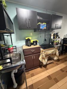 a kitchen with a sink and a counter top at Lugar de paz cerca de Upala in Upala +6 photos
