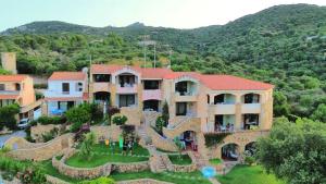 an aerial view of a house with a garden at La Costa View in Arzachena
