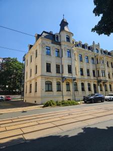 a large building on the side of a street at Plauen-West in Plauen