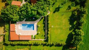 an overhead view of a yard with a swimming pool at Lika Story in Josipdol