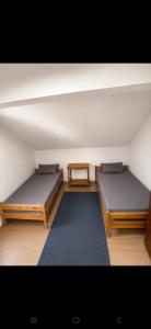 a room with two beds and a rug at Apartman Lago in Plav