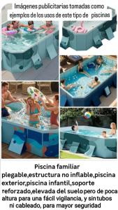 a collage of four pictures of a swimming pool at Eido da Consaca in Ponteareas