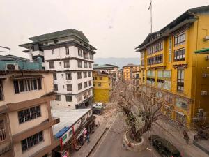 an overhead view of a city street with buildings at Hotel Pelri in Phuntsholing
