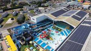 an overhead view of a water park with a water slide at A21 Unity Beach, Brean in Brean
