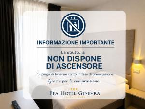 a sign for the entrance to a room at the nihibited non disperse at PFA Hotel Ginevra - Isola d'Elba in Cavo