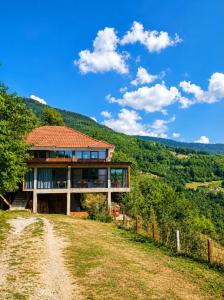 ein Haus an einem Hang in der Unterkunft Sunset Hotel in Plav