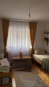 a bedroom with two beds and a window at Vrela vacation in Vrela