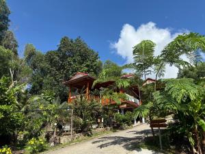 a house on the side of a road with trees at COZY HOME PHU QUOC in Phú Quốc
