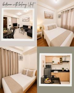 a collage of three pictures of a hotel room at Camella Northpoint condominium in Davao City +3 photos