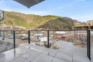 a view from the balcony of a building under construction at Skudeløken Apartment Hotel in Førde